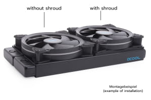 RAB Alphacool Shroud & Entkopplung 140mm (7mm stark) inkl. 4x M3x37mm Schrauben