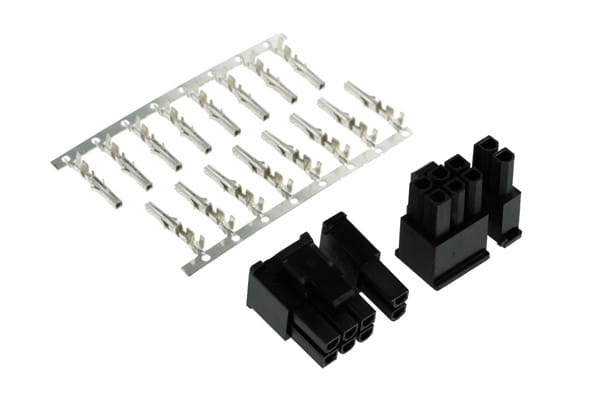ZK Phobya VGA Power Connector 6+2Pin Stecker inkl. 8 Pins - 2 Stück Black EOL