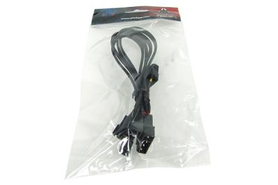 LK Phobya Y-Adapter 4Pin Molex auf 4x 3Pin (12V) - Schwarz 30cm EOL