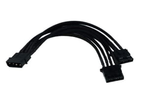 LK Phobya Y-Kabel 4Pin auf 2x 4Pin Einzel Sleeving - Schwarz 20cm