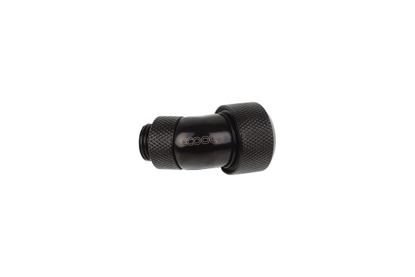 ANS Alphacool Eiszapfen 16mm HardTube Anschraubtülle 45° drehbar G1/4 - Deep Black PHT EOL