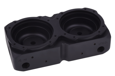 PUZ Alphacool Eisdecke D5 Dual Messing Aufsatz - Deep Black