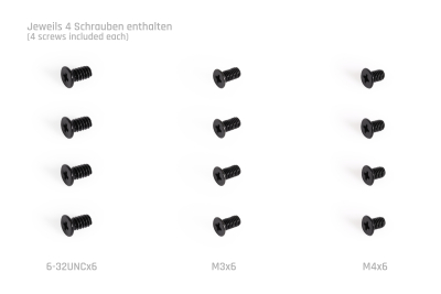 AGZ Alphacool Core Push Mounting 50mm M3/M4/UNC 6-32 Set 4x