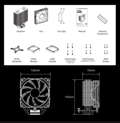 LUC Zalman CNPS9X Optima2 CPU Kühler - Schwarz
