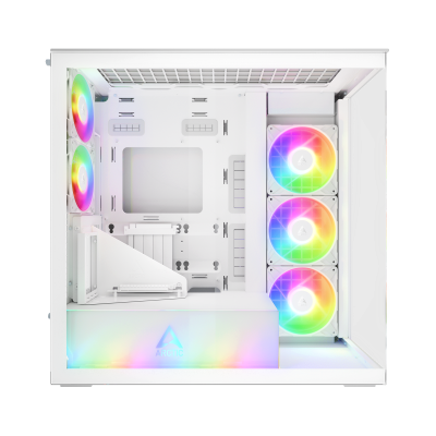 GHE Arctic Xtender VG (White) Premium E-ATX PC-Gehäuse mit vertikaler GPU-Montage