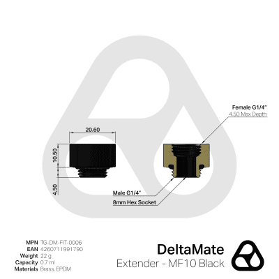 ANF Thermal Grizzly DeltaMate Extender - MF10 Black