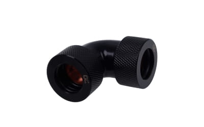 ANS Alphacool HT 16mm HardTube Anschraubtülle 90° L-Verbinder - gerändelt - Deep Black PHT EOL