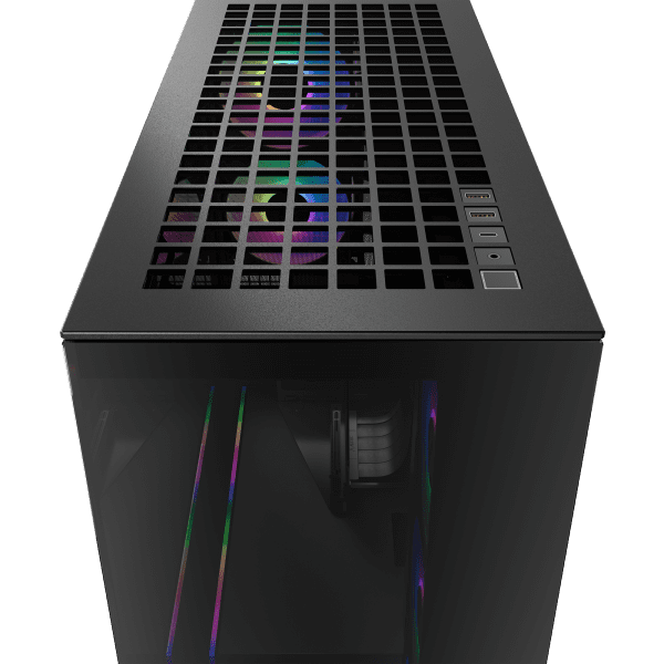 GHE Arctic Xtender VG (Black) Premium E-ATX PC-Gehäuse mit vertikaler GPU-Montage