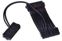 KAB Phobya 24Pin 2-Fach Netzteilanschalterkabel (2x24pin auf 1x24pin) - Einzel Sleeving  - Schwarz 20cm EOL