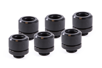 ANS Alphacool Eiszapfen 14mm HardTube Anschraubtülle G1/4 - Deep Black Sixpack