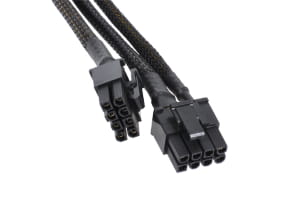 KAB Phobya Y-Kabel 8Pin Buchse auf 2x 6+2Pin Stecker (VGA) - Schwarz 30cm EOL