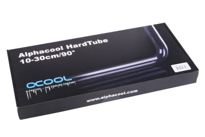 S13 Alphacool HardTube 13mm OD 90° Messing 10/30cm Deep Black