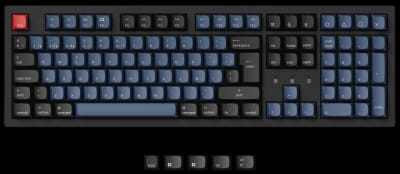 TAT Keychron K10 Pro - Gaming-Tastatur schwarz/blau, DE-Layout, Gateron G Pro Red, Hot-Swap, PBT