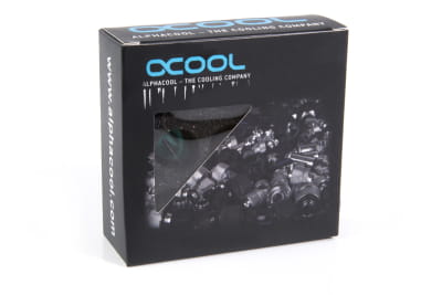 ANS B-Ware Alphacool Eiszapfen 14mm HardTube Anschraubtülle G1/4  - Deep Black Sixpack