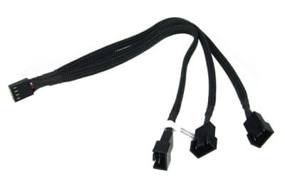 LK Phobya Y-Kabel 4Pin PWM auf 3x 4Pin PWM - Schwarz 30cm