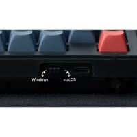 TAT B-Ware Keychron V6 - Gaming-Tastatur schwarz/blau, DE-Layout, Gateron G Pro Brown, Hot-Swap, PBT