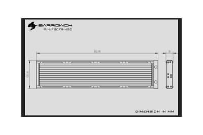 RAD BarrowCH Chameleon Fish series removable 480mm Radiator Acrylic edition - Classic Black EOL