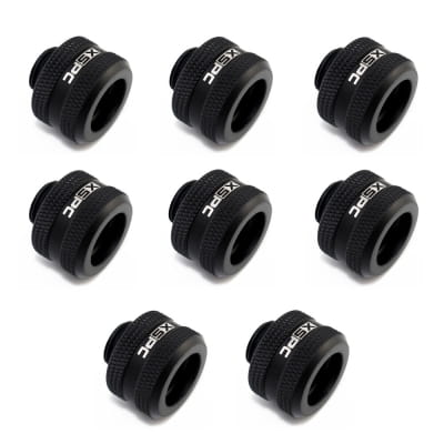 ANS XSPC 14MM HardTube FITTING - SCHWARZ MATT (8er Pack)