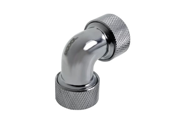 ANS Alphacool HT 13mm HardTube Anschraubtülle 90° L-Verbinder - gerändelt - Chrome PHT EOL