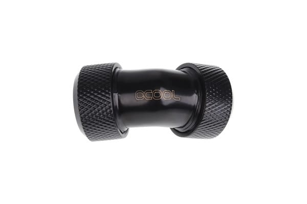ANS Alphacool Eiszapfen 13mm HardTube Anschraubtülle 45° L-Verbinder - Deep Black PHT EOL