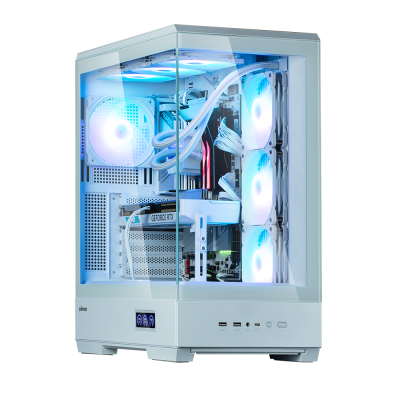 GHE Zalman P50 DS ATX Gehäuse Tempered Glass Panoramic View - Weiß