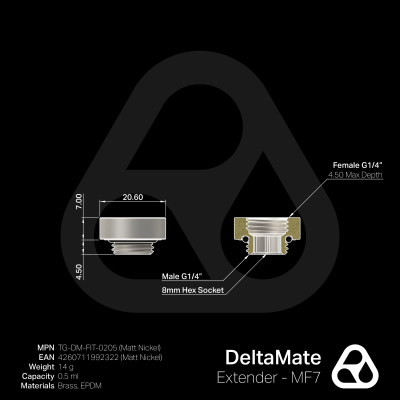 ANF Thermal Grizzly DeltaMate Extender - MF7 Matt Nickel