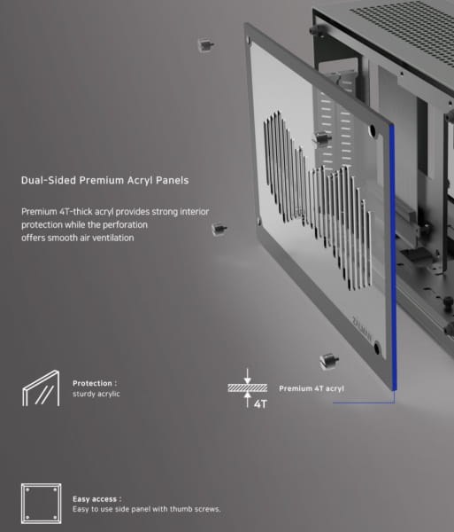 GHE B-Ware Zalman M2 PC-Gehäuse, Mini-ITX  - Silber