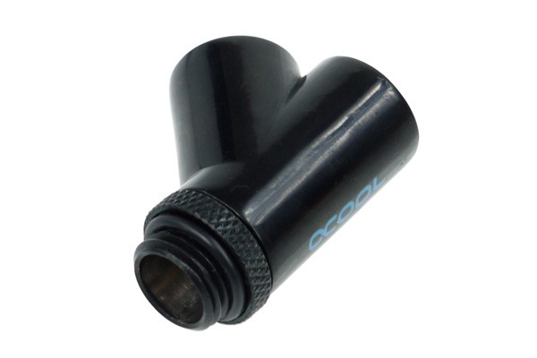 ANF Alphacool HF Y-45° Verbinder - G1/4 drehbar - 2x Innen 1x Außengewinde - Deep Black PHT EOL