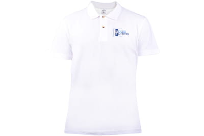 ZSO Aquatuning Frauen Polo-Shirt weiß mit Logo (www.aquatuning.com) Größe M