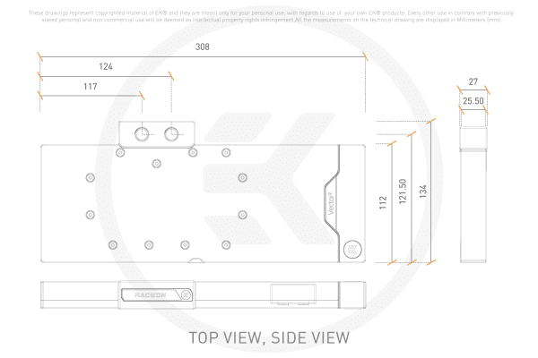 WAK EK Water Blocks EK-Quantum Vector2 RX 7900 XTX D-RGB - Nickel + Acetal