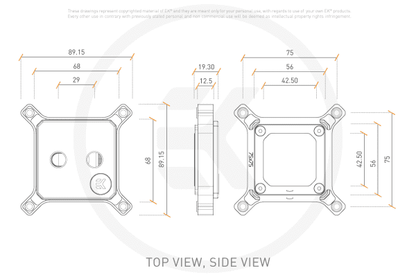 WAC EK Water Blocks EK-Quantum Magnitude D-RGB - 1700/1851 Nickel + Plexi