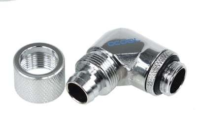 ANS Alphacool HF 13/10 Anschraubtülle 90° drehbar G1/4 - Chrome PHT EOL