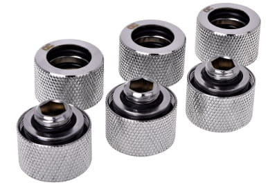 ANS Alphacool HT 16mm HardTube Anschraubtülle G1/4 - gerändelt - Chrome Sixpack PHT EOL