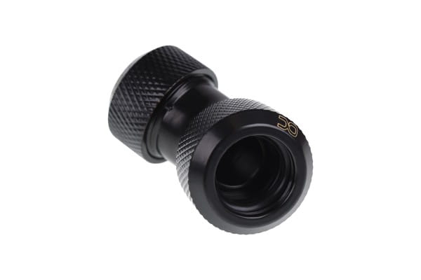 ANS Alphacool Eiszapfen 13mm HardTube Anschraubtülle 45° L-Verbinder - Deep Black PHT EOL