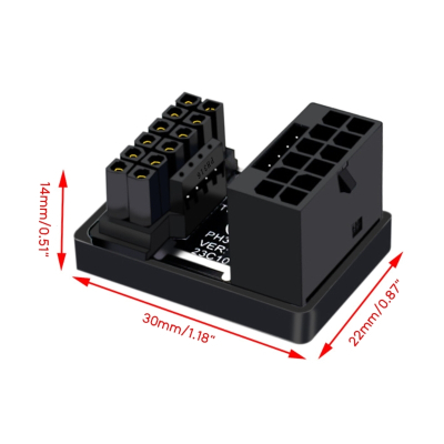 ZK Phobya 12VHPWR Adapter 180 Grad 16Pin to 16Pin - Black Left