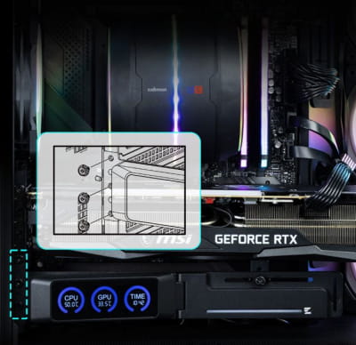 Zalman ZM-VS3 DS CPU Halterung mit Display - Schwarz