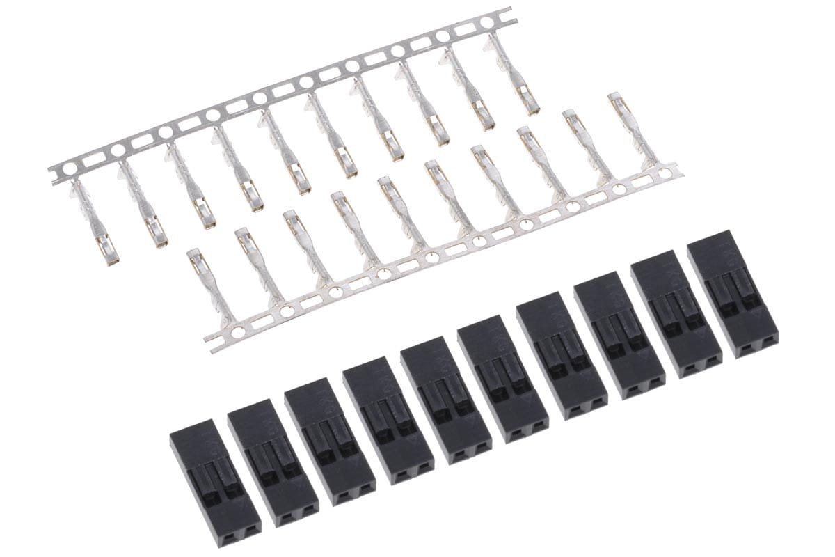 Phobya Connector 2Pin Stecker inkl. 2 Pins - 10 Stück Black