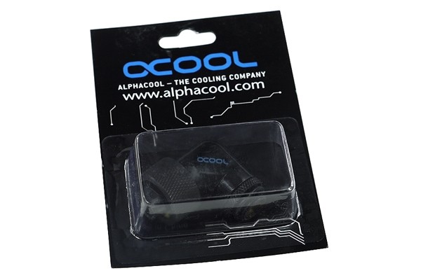 ANS Alphacool HF 16/10 Anschraubtülle 90° drehbar G1/4 - Deep Black PHT EOL