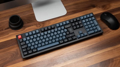 TAT Keychron K10 Pro - Gaming-Tastatur schwarz/blau, DE-Layout, Gateron G Pro Red, Hot-Swap, PBT