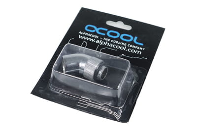 ANF Alphacool HF Winkeladapter 45° - drehbar - G1/4 AG auf G1/4 IG - Chrome