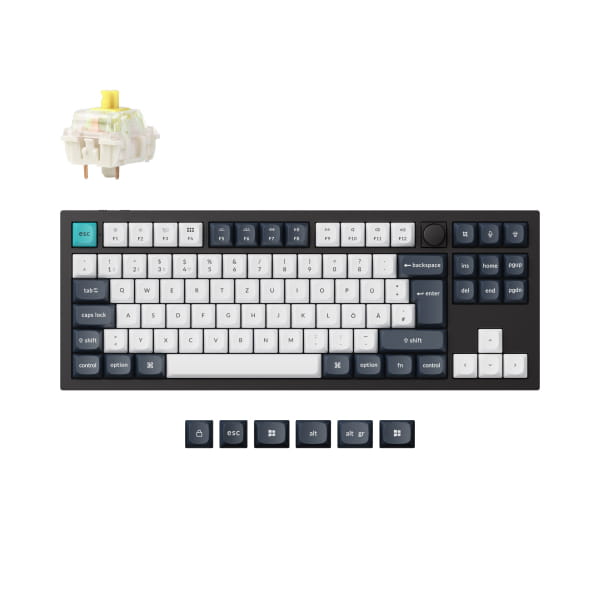TAT Keychron Q3 Max (DE-Layout, Gateron Jupiter Banana, Hot-Swap, Aluminiumrahmen, RGB)