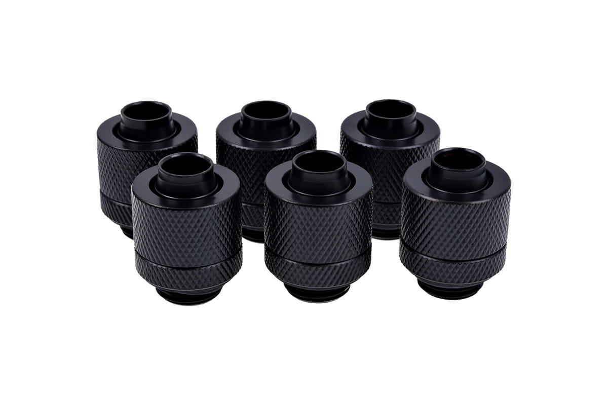 Alphacool Eiszapfen 13/10mm Anschraubtülle G1/4 - Deep Black Sixpack