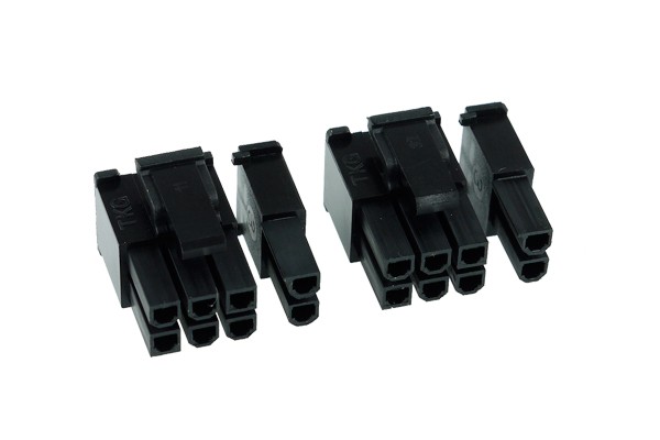 ZK Phobya VGA Power Connector 6+2Pin Stecker inkl. 8 Pins - 2 Stück Black EOL