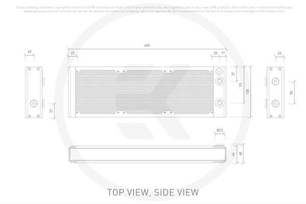 RAD EK Water Blocks EK-Quantum Surface P360M - White