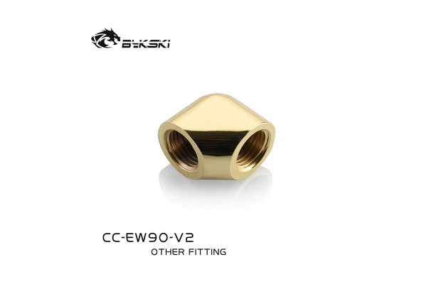 ANF Bykski CC-EW90-V2-GD 90° Winkel Female/Female V2 G1/4 Gold