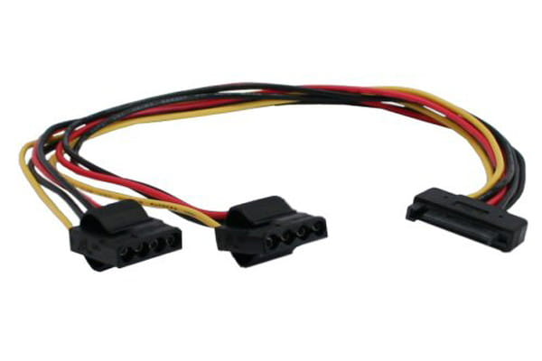 KAB InLine® SATA Strom-Y-Kabel, SATA Buchse an 2x 4Pin Molex Stecker 30cm