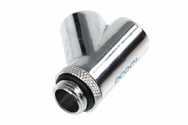 ANF Alphacool HF Y-45° Verbinder - G1/4 drehbar - 2x Innen 1x Außengewinde - Chrome PHT EOL