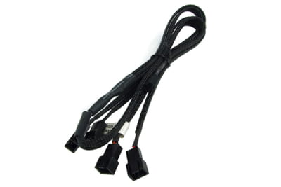 Phobya Y-Kabel 3Pin Molex auf 4x 3Pin Molex -  Schwarz 60cm