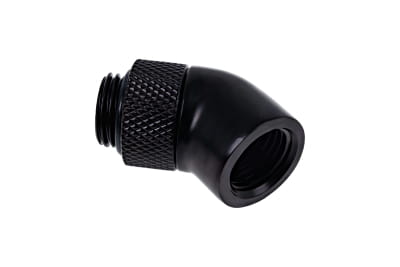 ANF B-Ware Alphacool Eiszapfen Winkeladapter 45° drehbar G1/4 AG auf G1/4 IG - Deep Black