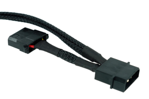 LK Phobya Y-Adapter 4Pin Molex auf 2x 4Pin PWM und 3Pin - Schwarz 30cm